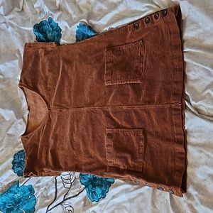 Wishlist short sleeve v-neck corduroy dress